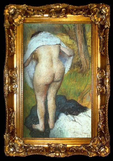 framed  Edgar Degas Girl Drying Herself, ta009-2